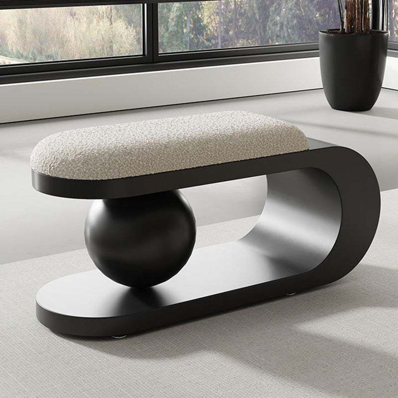 Geometric Lambswool Entryway Bench