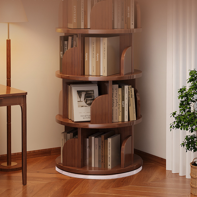 Rotating Bamboo Bookshelf
