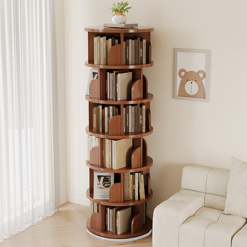 Rotating Bamboo Bookshelf