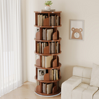 Rotating Bamboo Bookshelf