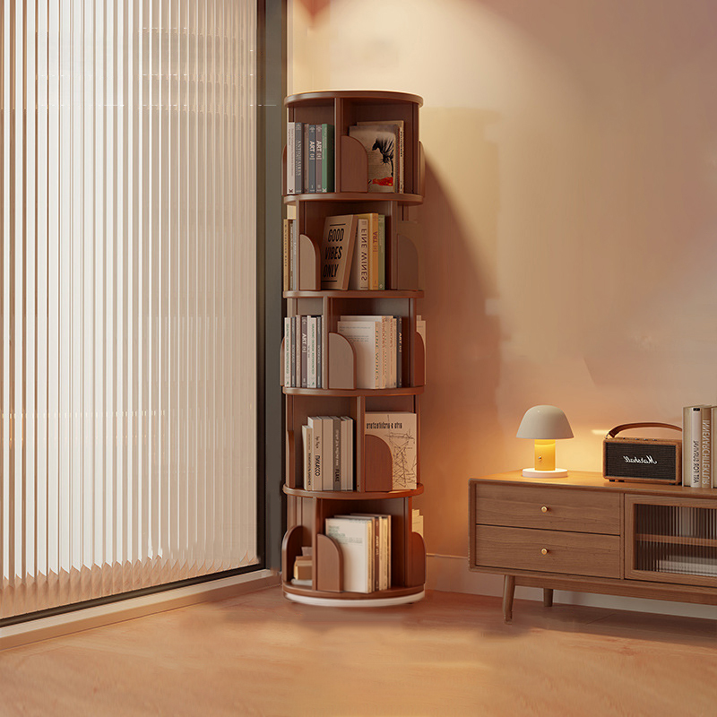 Rotating Bamboo Bookshelf