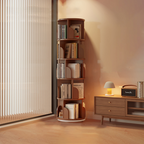 Rotating Bamboo Bookshelf