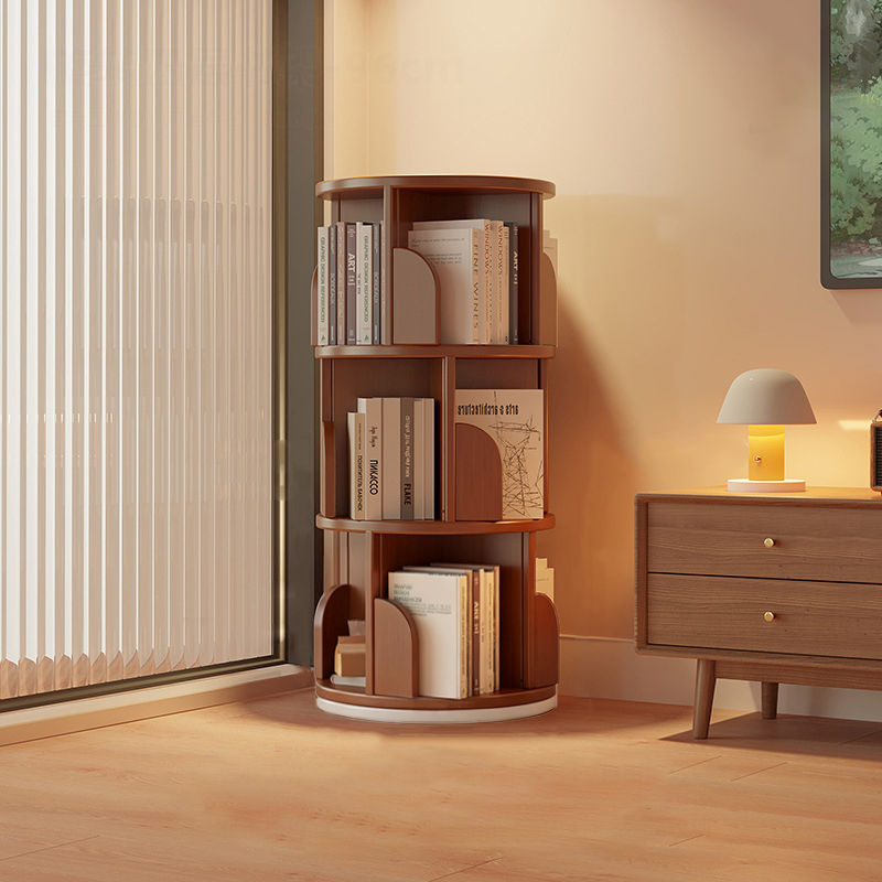 Rotating Bamboo Bookshelf