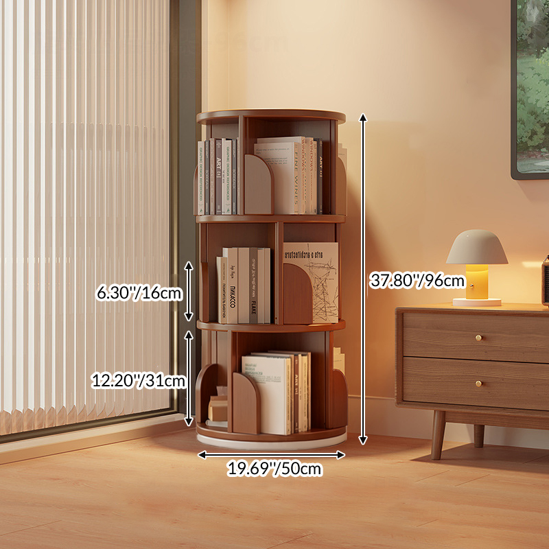 Rotating Bamboo Bookshelf