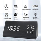 Elora Wooden LED Alarm Clock