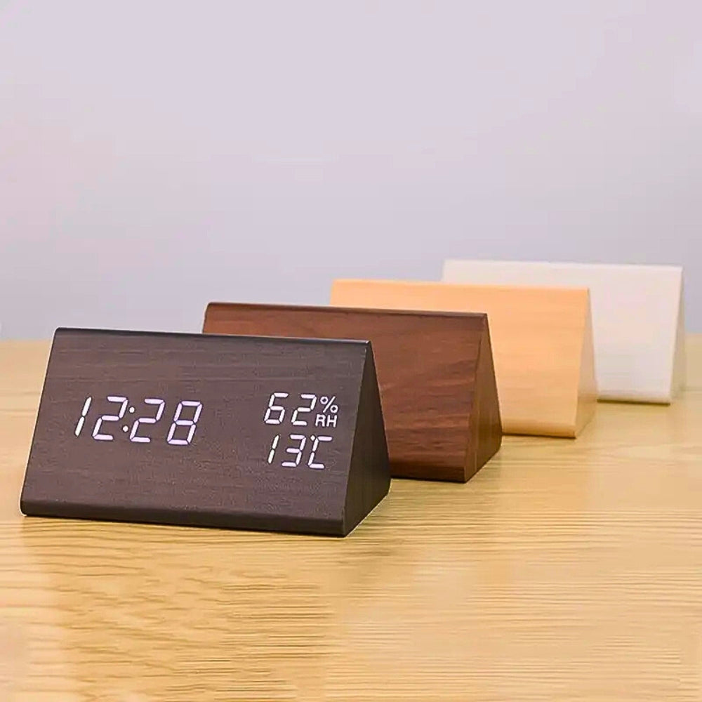 Elora Wooden LED Alarm Clock