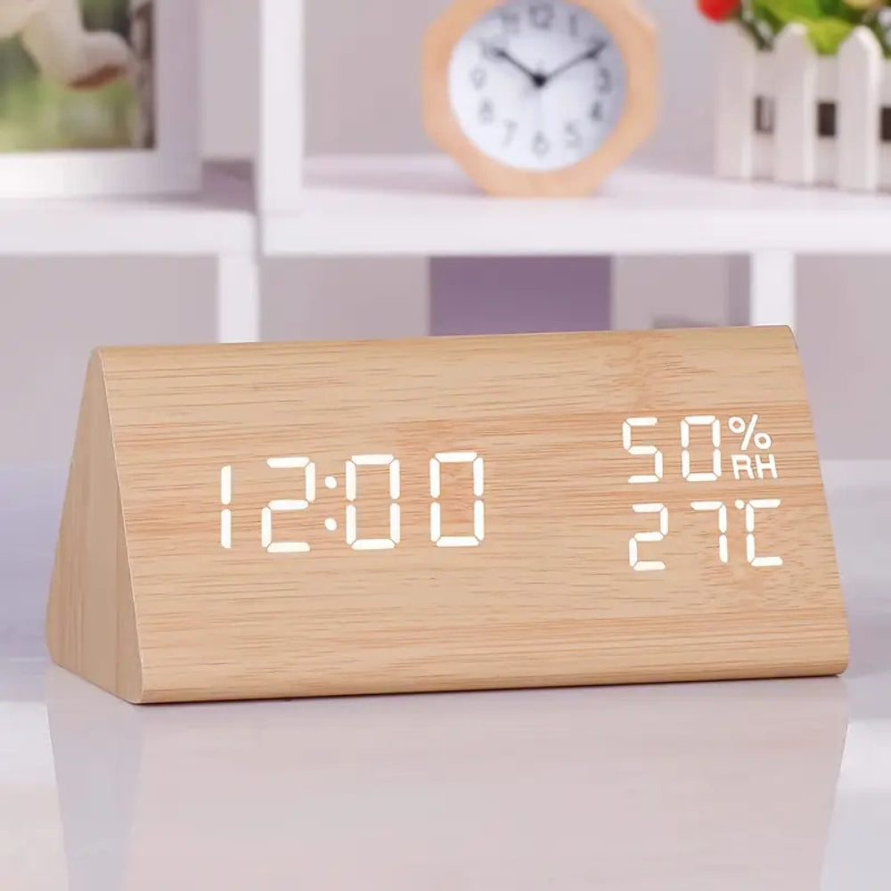 Elora Wooden LED Alarm Clock