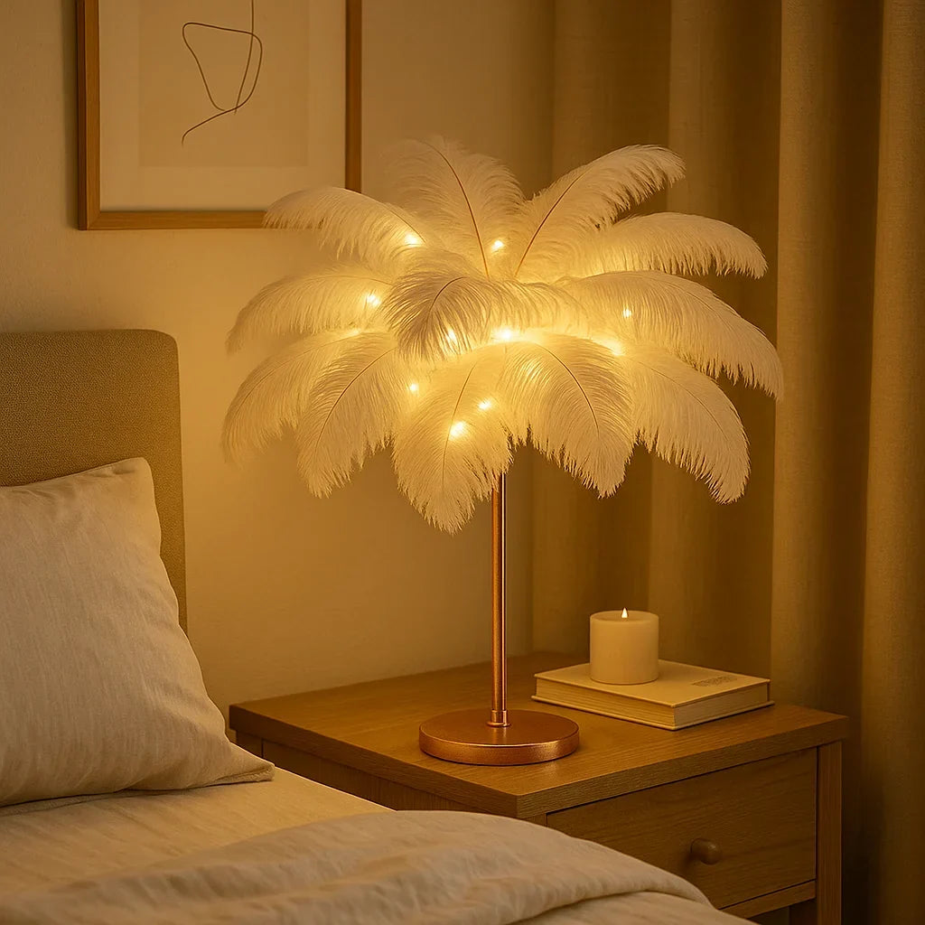 Feather LED Decorative Table Lamp