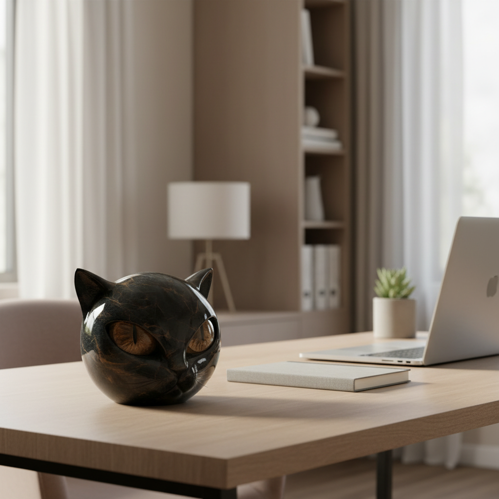 NoirCat Cat Head Sculpture