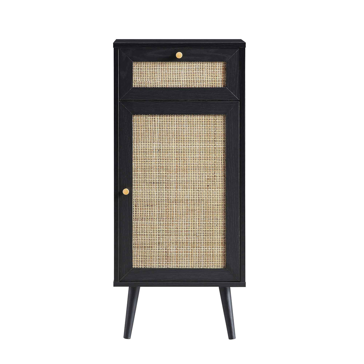 Frances Rattan Bathroom Cabinet – Black