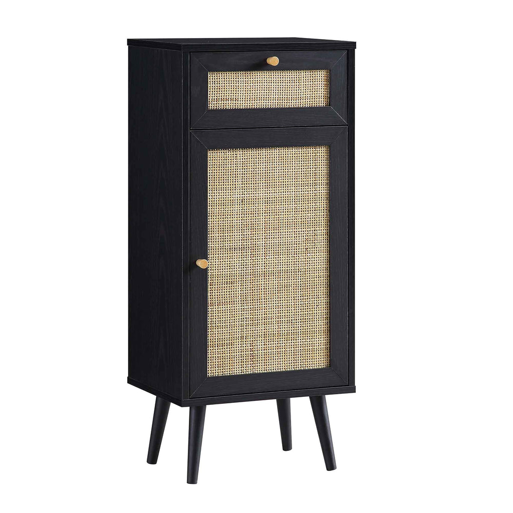 Frances Rattan Bathroom Cabinet – Black