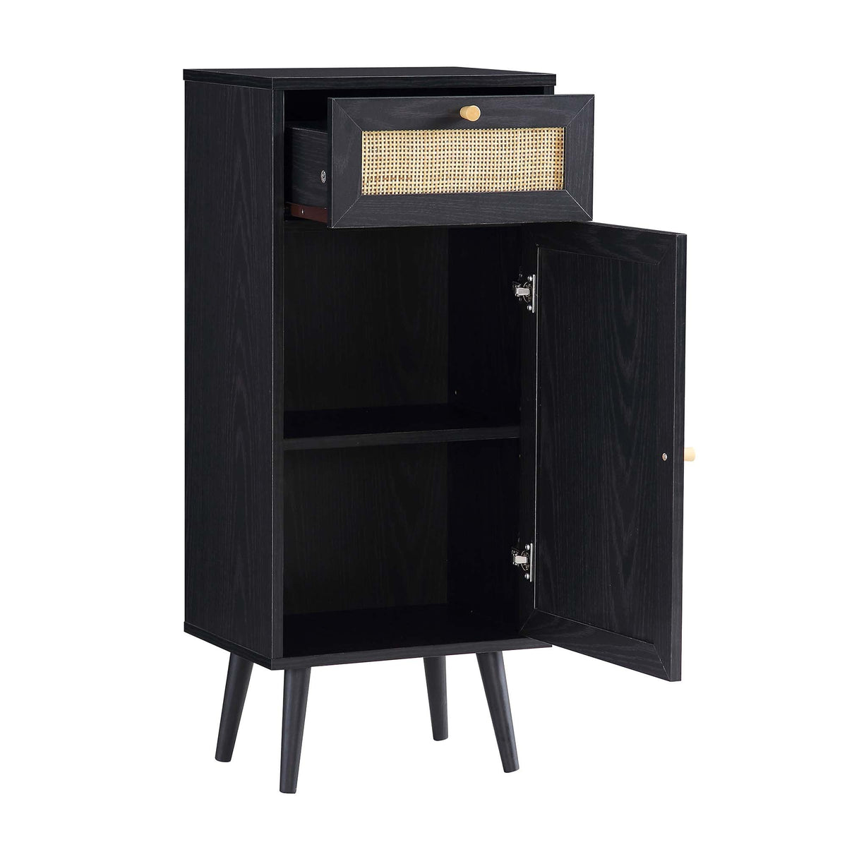 Frances Rattan Bathroom Cabinet – Black