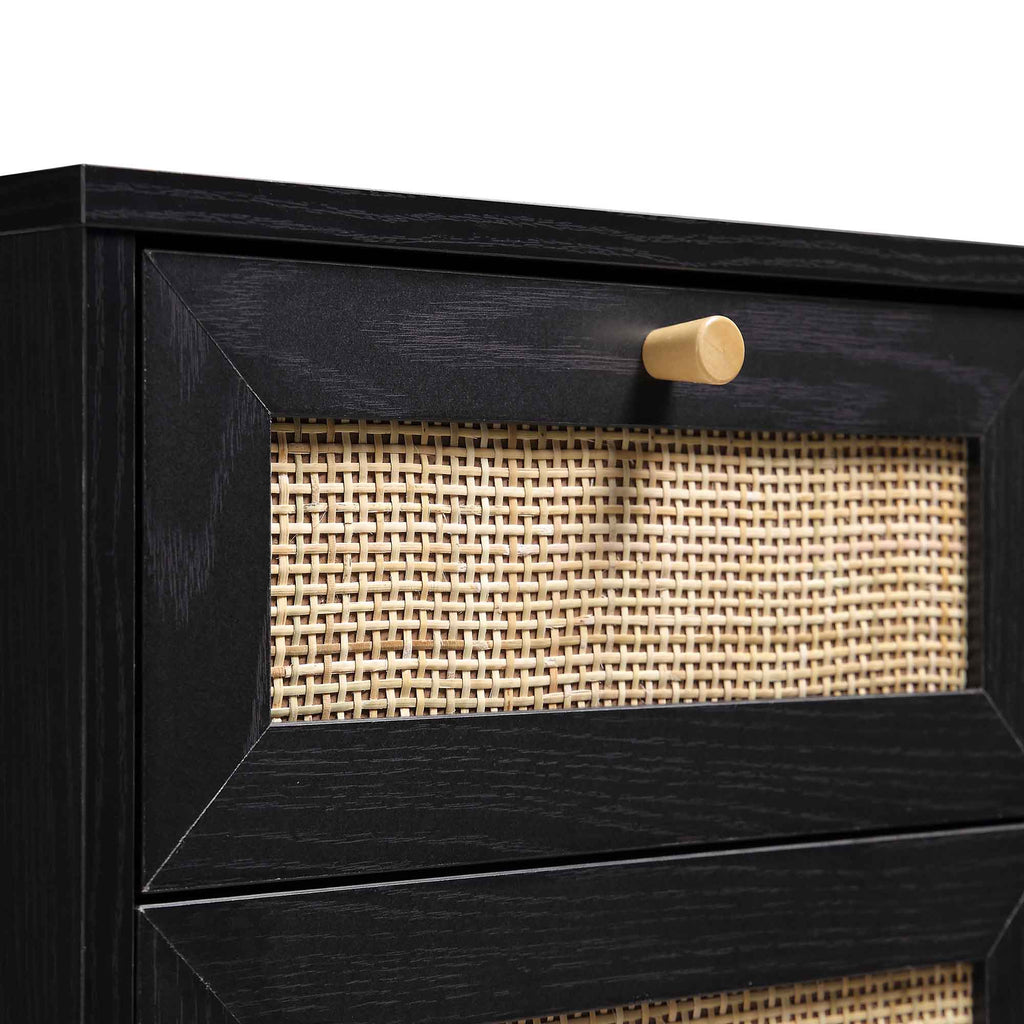 Frances Rattan Bathroom Cabinet – Black