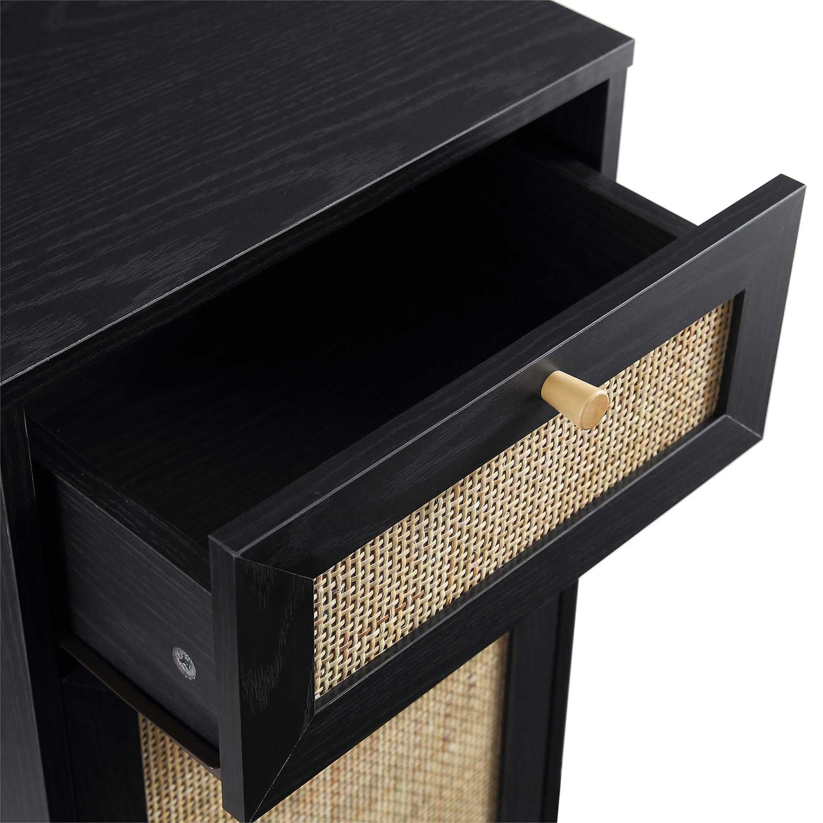 Frances Rattan Bathroom Cabinet – Black