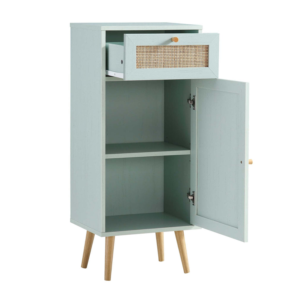 Frances Rattan Bathroom Cabinet – Mint