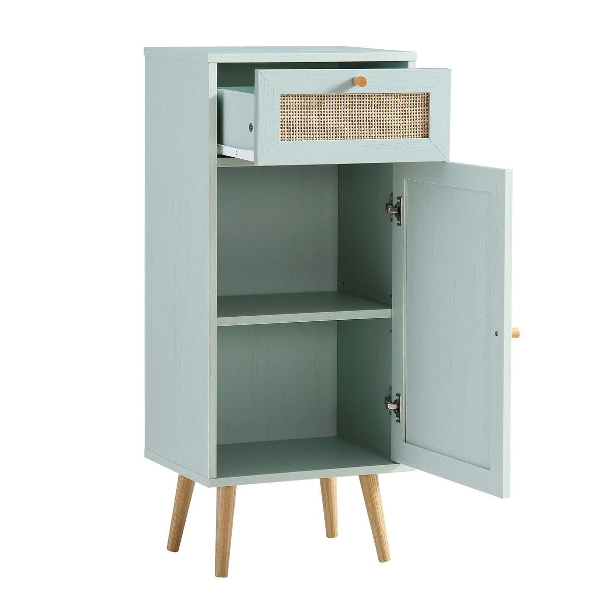 Frances Rattan Bathroom Cabinet – Mint