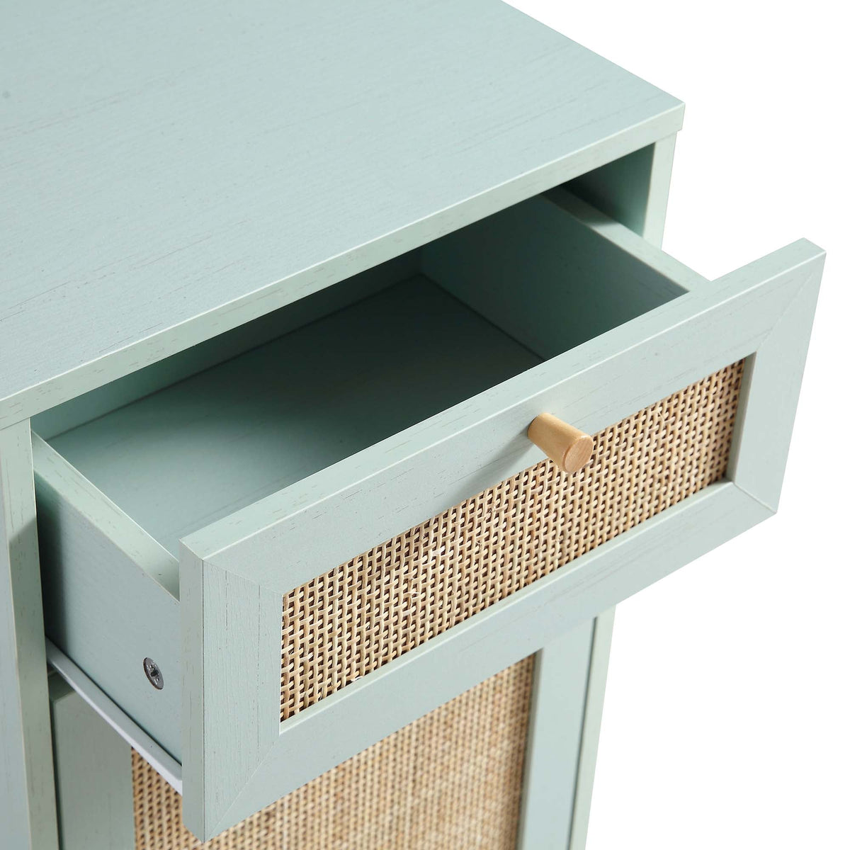 Frances Rattan Bathroom Cabinet – Mint