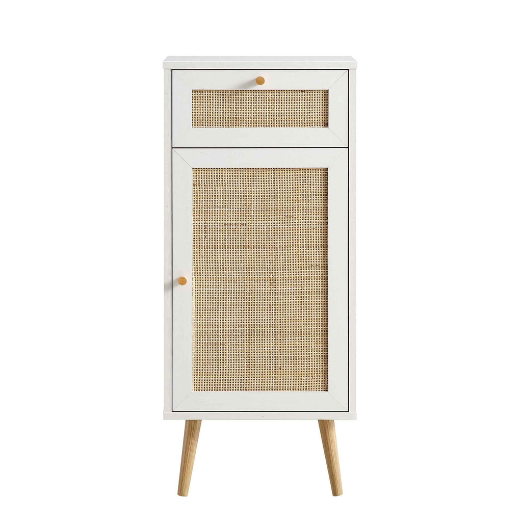 Frances Rattan Bathroom Cabinet – White