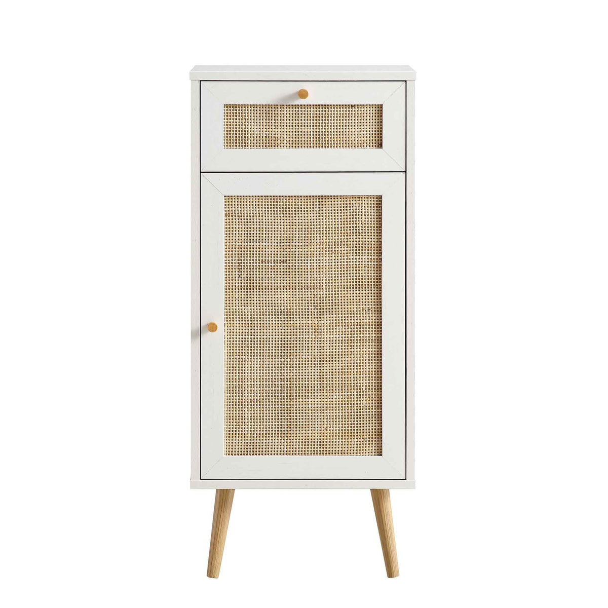 Frances Rattan Bathroom Cabinet – White