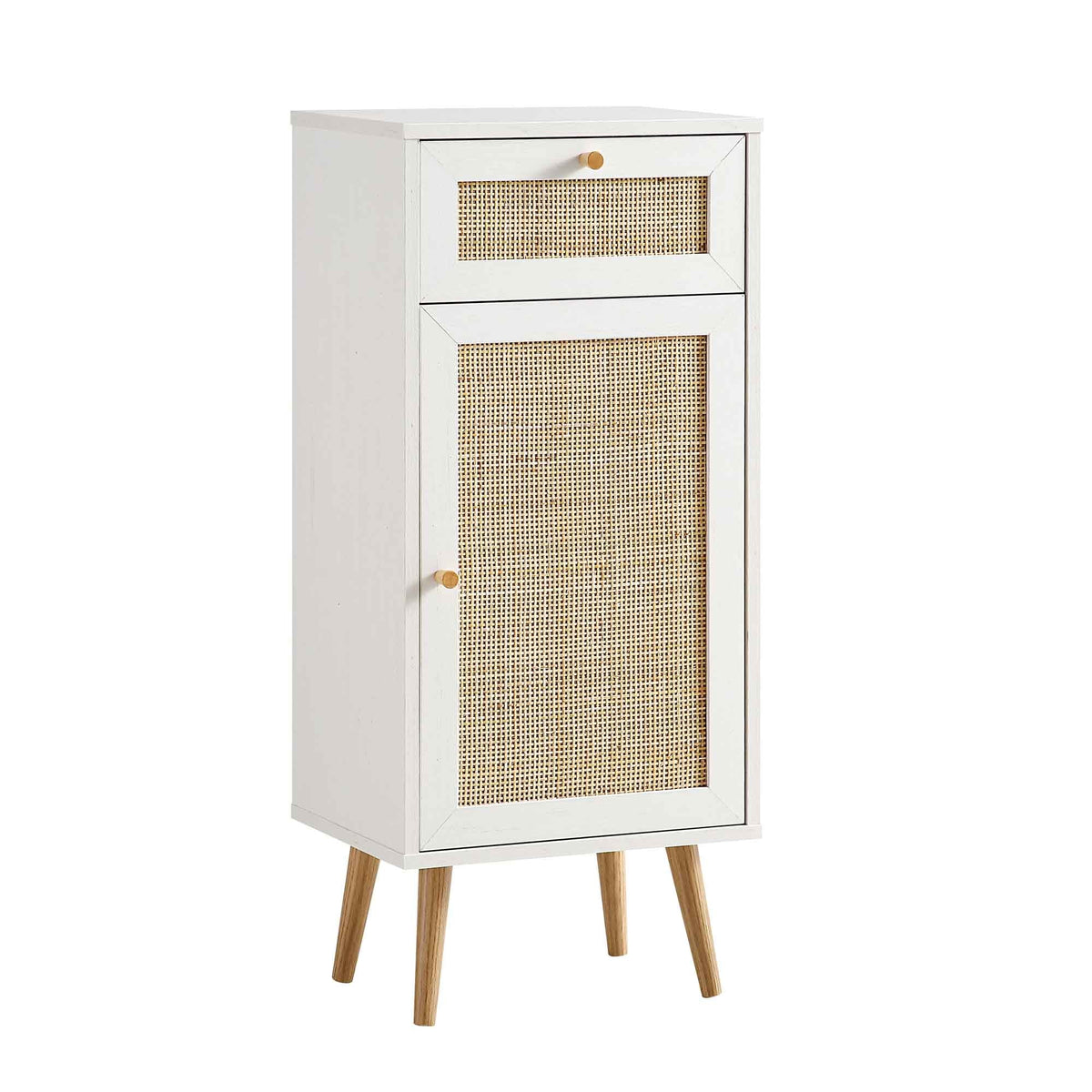 Frances Rattan Bathroom Cabinet – White