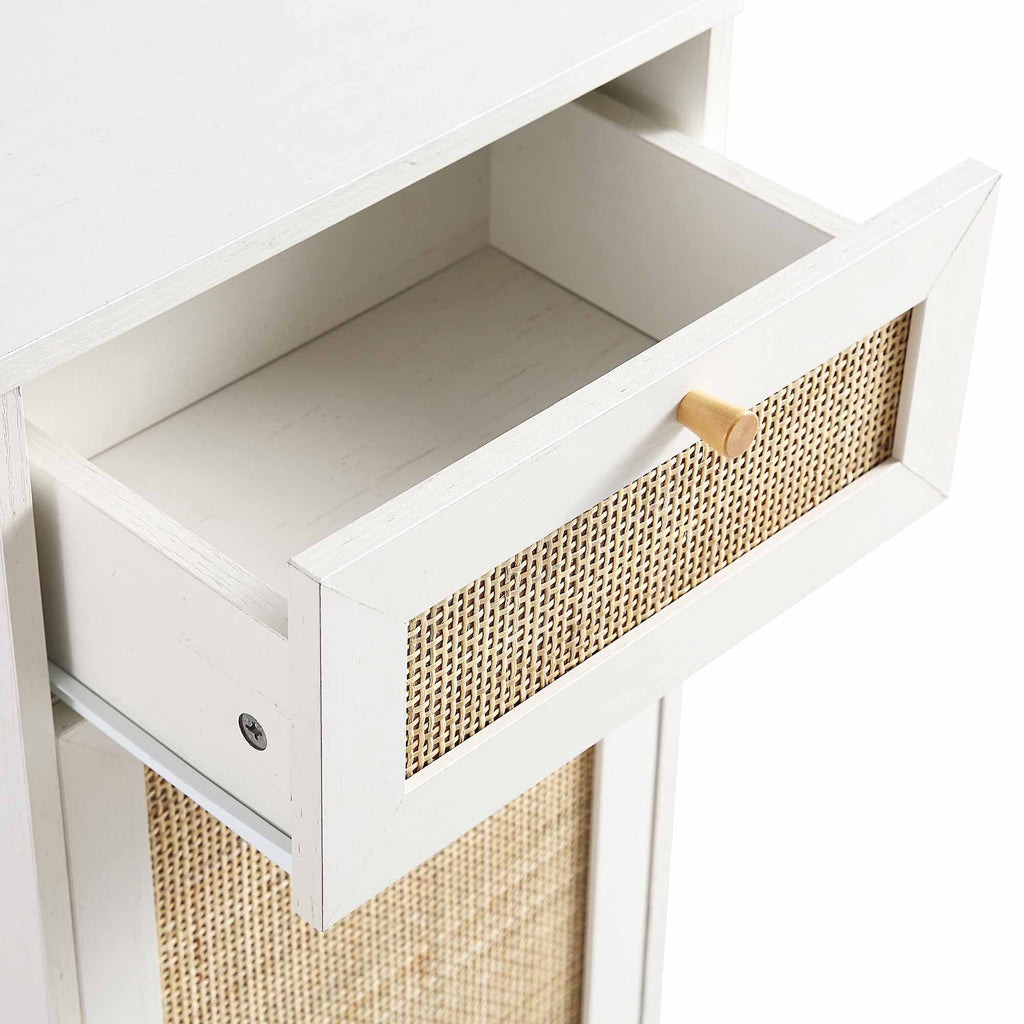 Frances Rattan Bathroom Cabinet – White