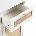 Frances Rattan Bathroom Cabinet – White