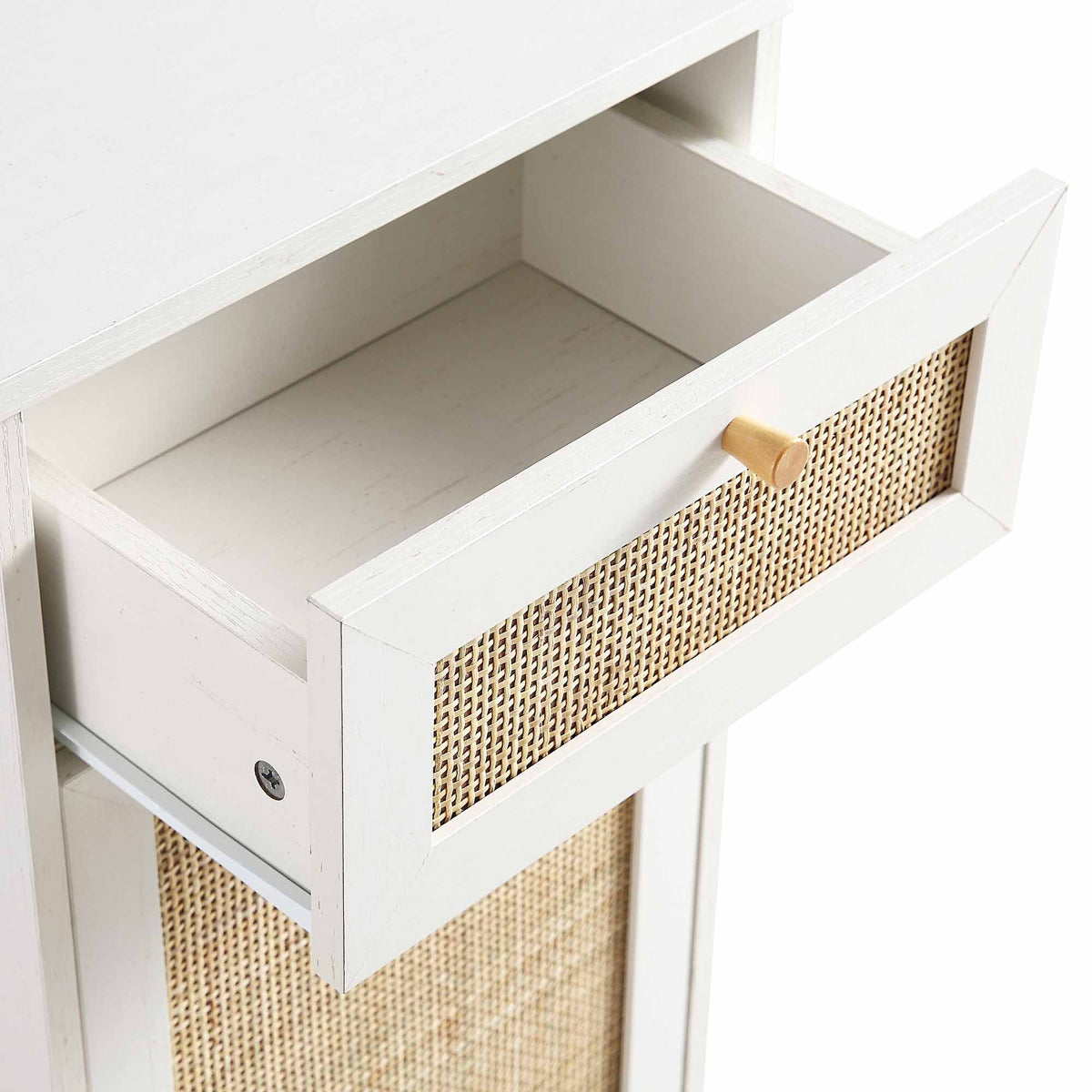Frances Rattan Bathroom Cabinet – White