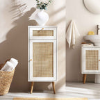 Frances Rattan Bathroom Cabinet – White
