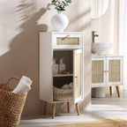 Frances Rattan Bathroom Cabinet – White