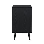 Frances Rattan Bedside Table – Black