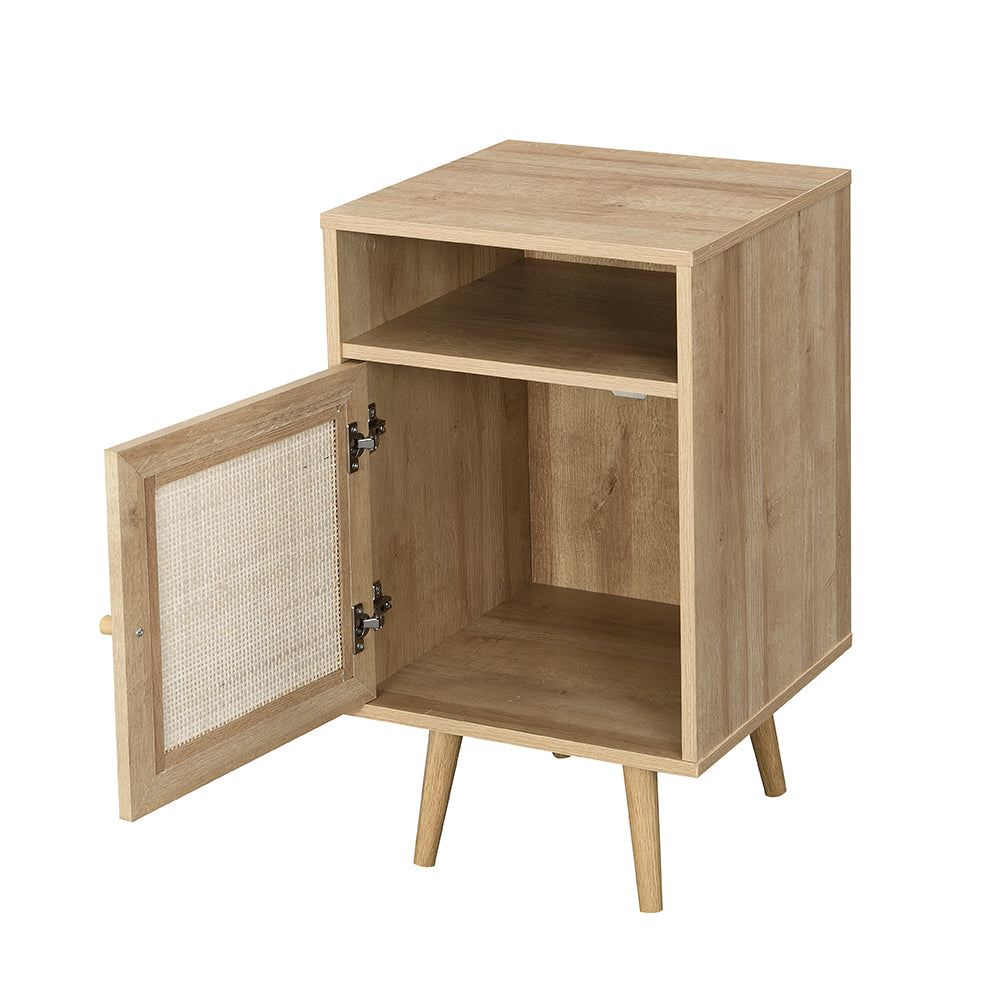 Frances Rattan Bedside Table – Natural