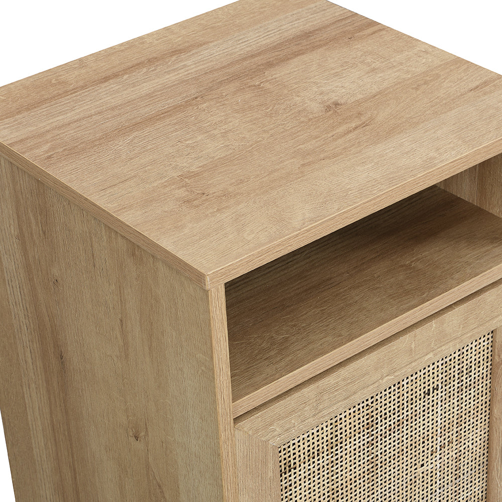 Frances Rattan Bedside Table – Natural