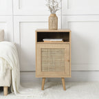 Frances Rattan Bedside Table – Natural