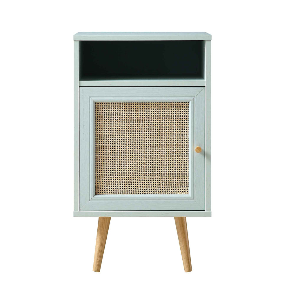 Frances Rattan Bedside Table – Mint