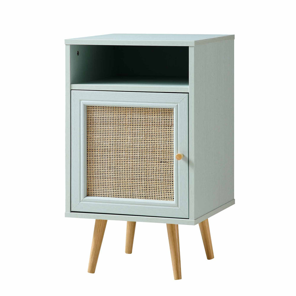 Frances Rattan Bedside Table – Mint