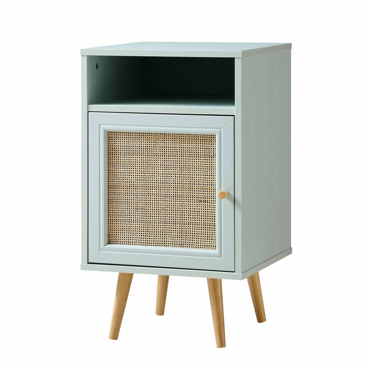 Frances Rattan Bedside Table – Mint