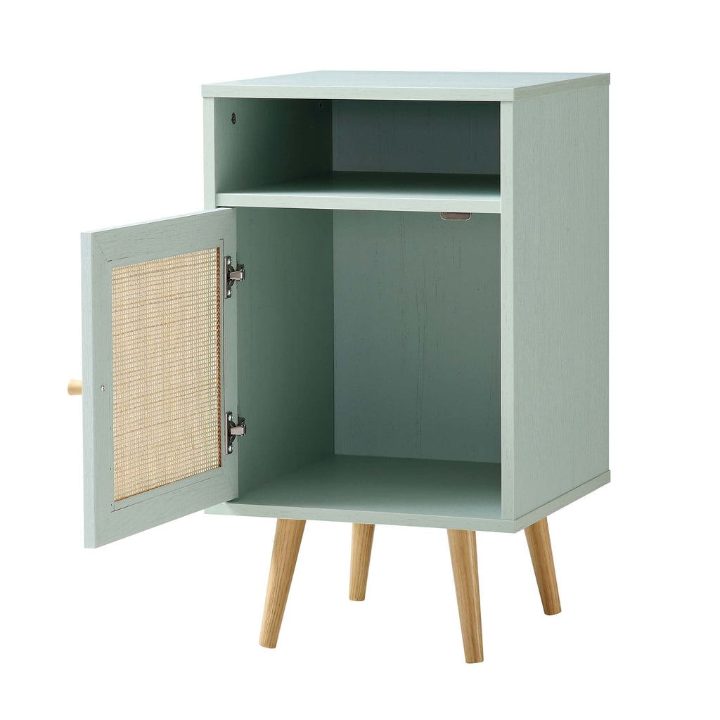 Frances Rattan Bedside Table – Mint