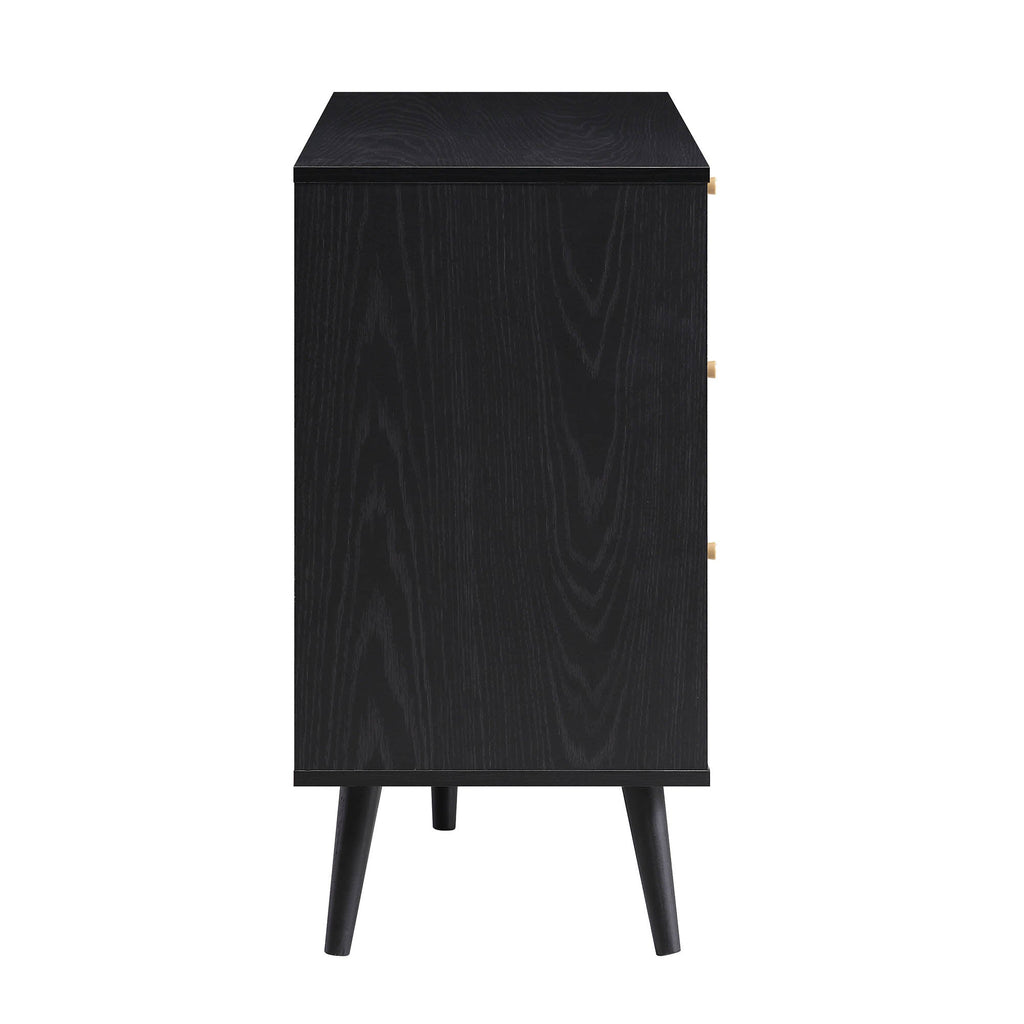 Frances Rattan 6 Drawer Dresser – Black