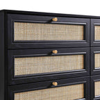 Frances Rattan 6 Drawer Dresser – Black