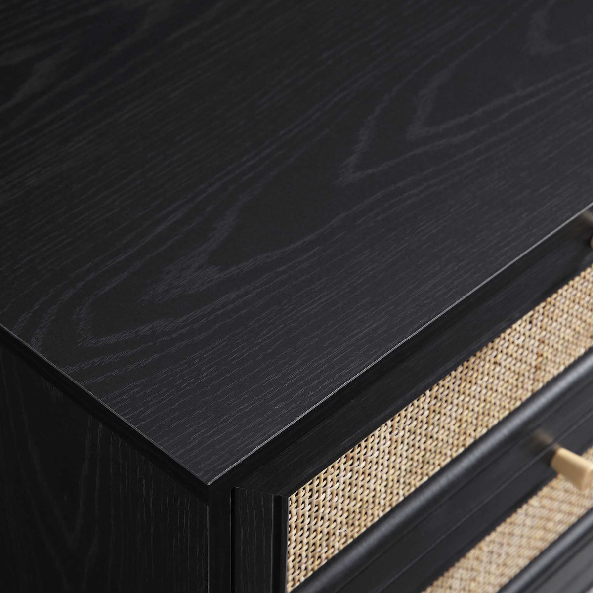 Frances Rattan 6 Drawer Dresser – Black