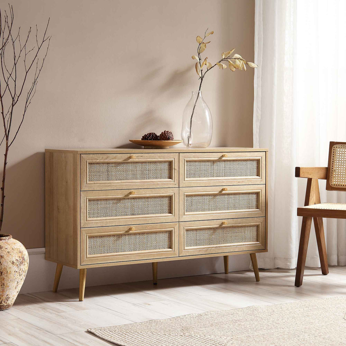 Frances Rattan 6 Drawer Dresser