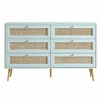 Frances Rattan 6 Drawer Dresser – Mint