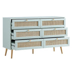 Frances Rattan 6 Drawer Dresser – Mint