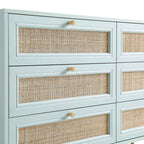 Frances Rattan 6 Drawer Dresser – Mint