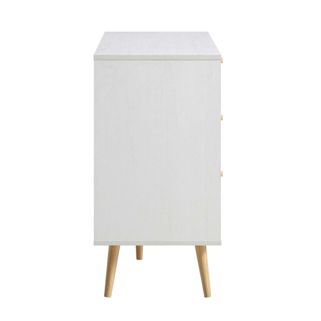 Frances Rattan 6 Drawer Dresser – White