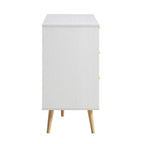 Frances Rattan 6 Drawer Dresser – White