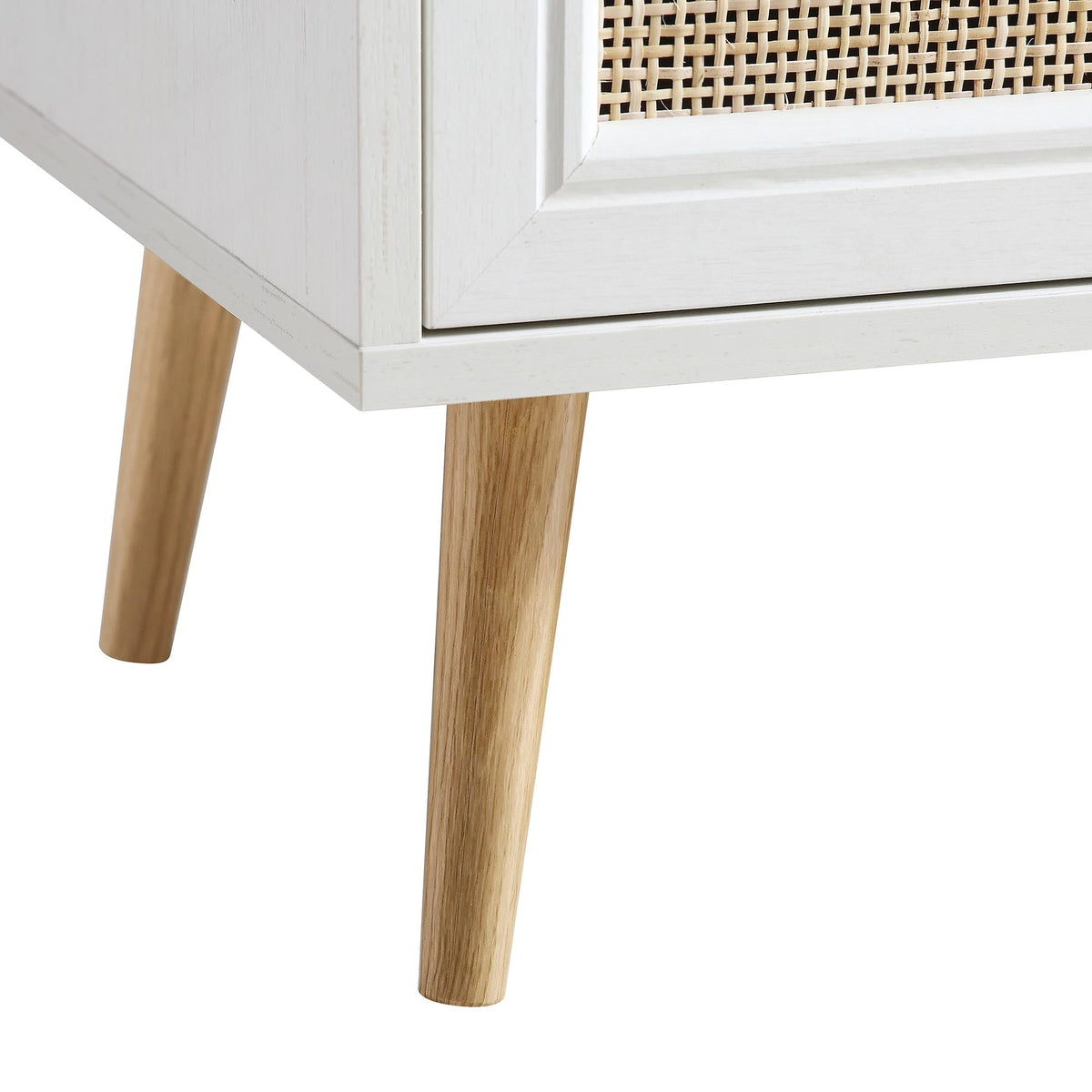 Frances Rattan 6 Drawer Dresser – White