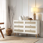 Frances Rattan 6 Drawer Dresser – White