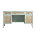 Frances Rattan 3-Drawer Desk – Mint