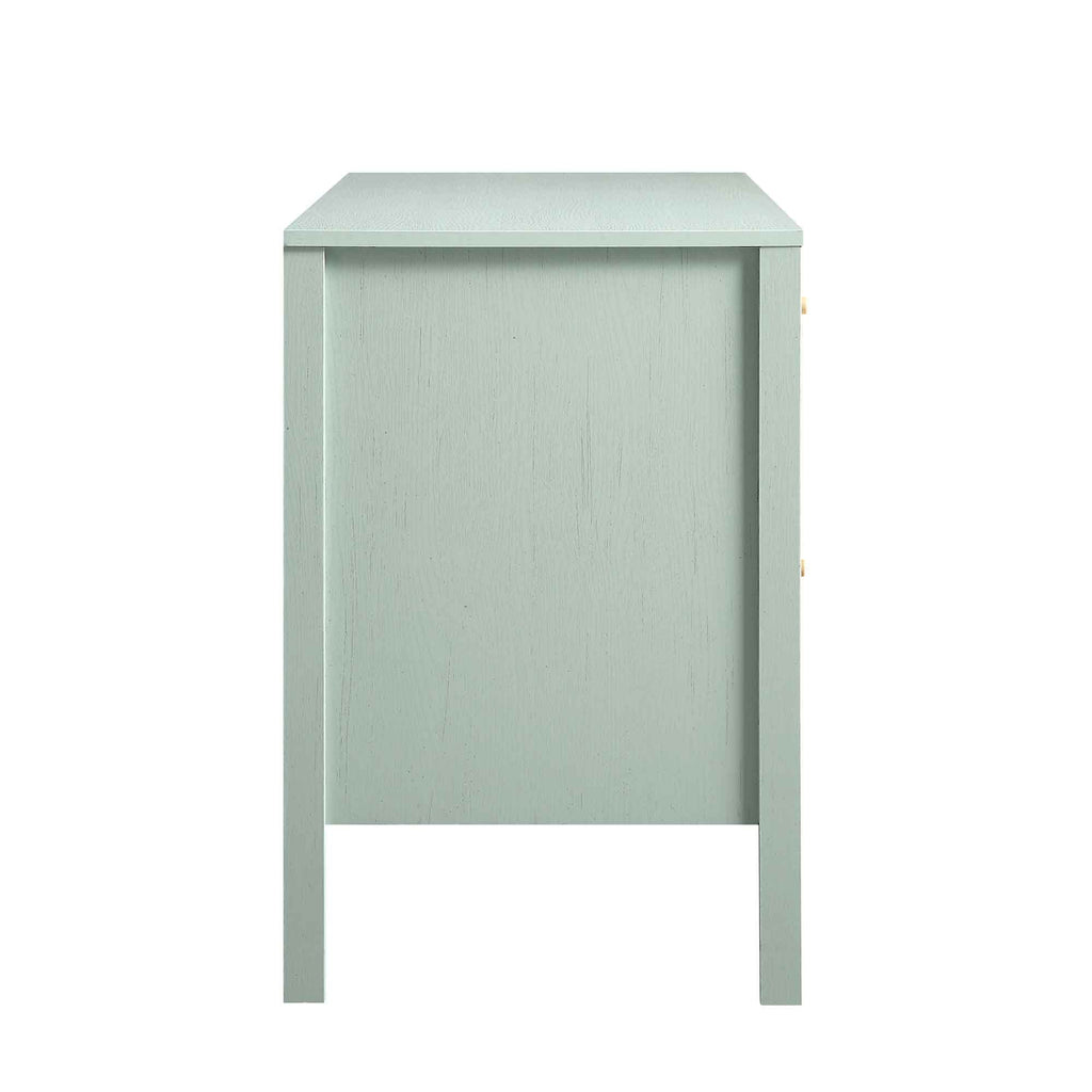 Frances Rattan 3-Drawer Desk – Mint